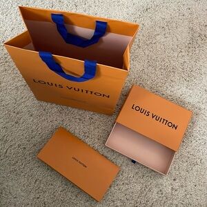 Louis Vuitton empty box and paper bag
